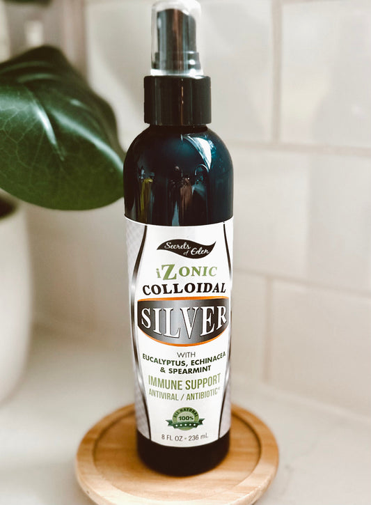 Izonic Colloidal Silver with Eucalyptus, Echinacea, Spearmint 8 oz
